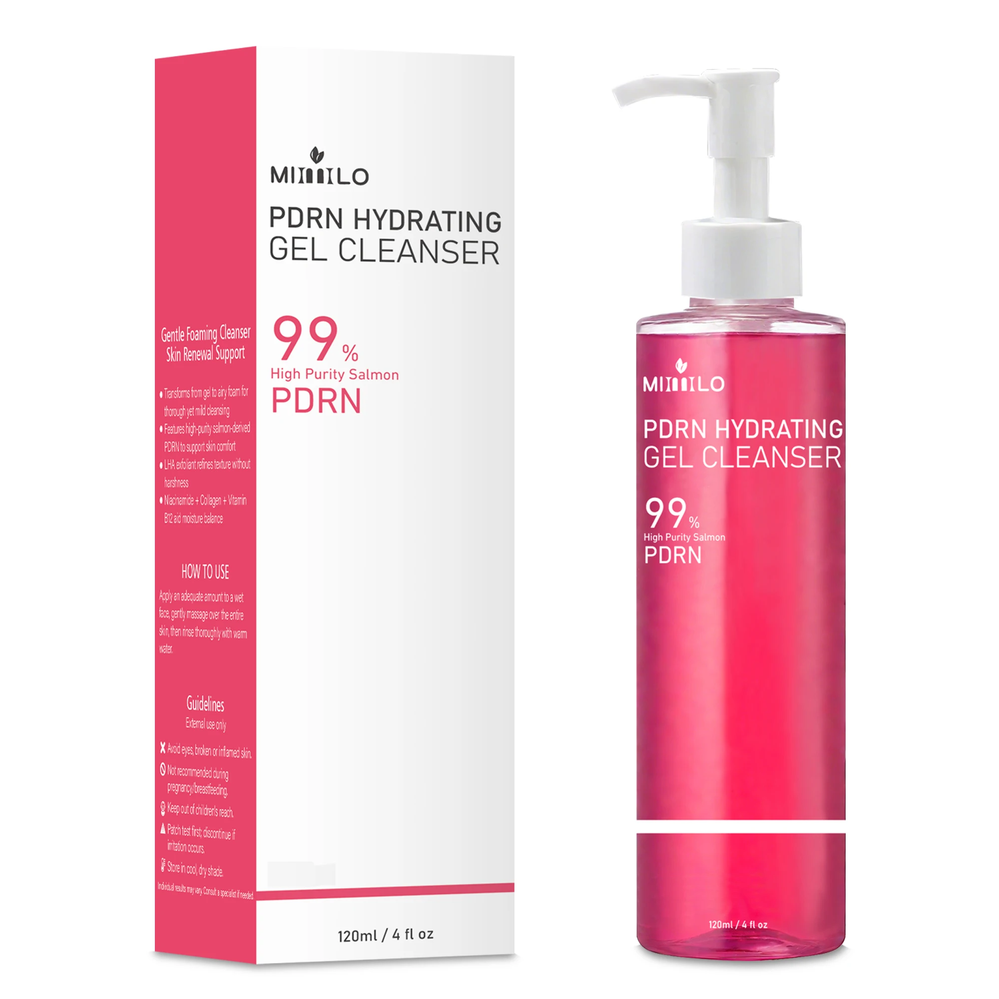 DNA PDRN Salmon Pink Foam Cleansing Gel, Containing PDRN, Controls Oil, Removes Blackheads, Deeply Cleanses, Is Non-irritating_voghion.com