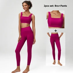 Women's Solid Color Athletic Yoga Set - Sports Bra, Zipper Jacket & High - Waist Leggings - S (A - Red)