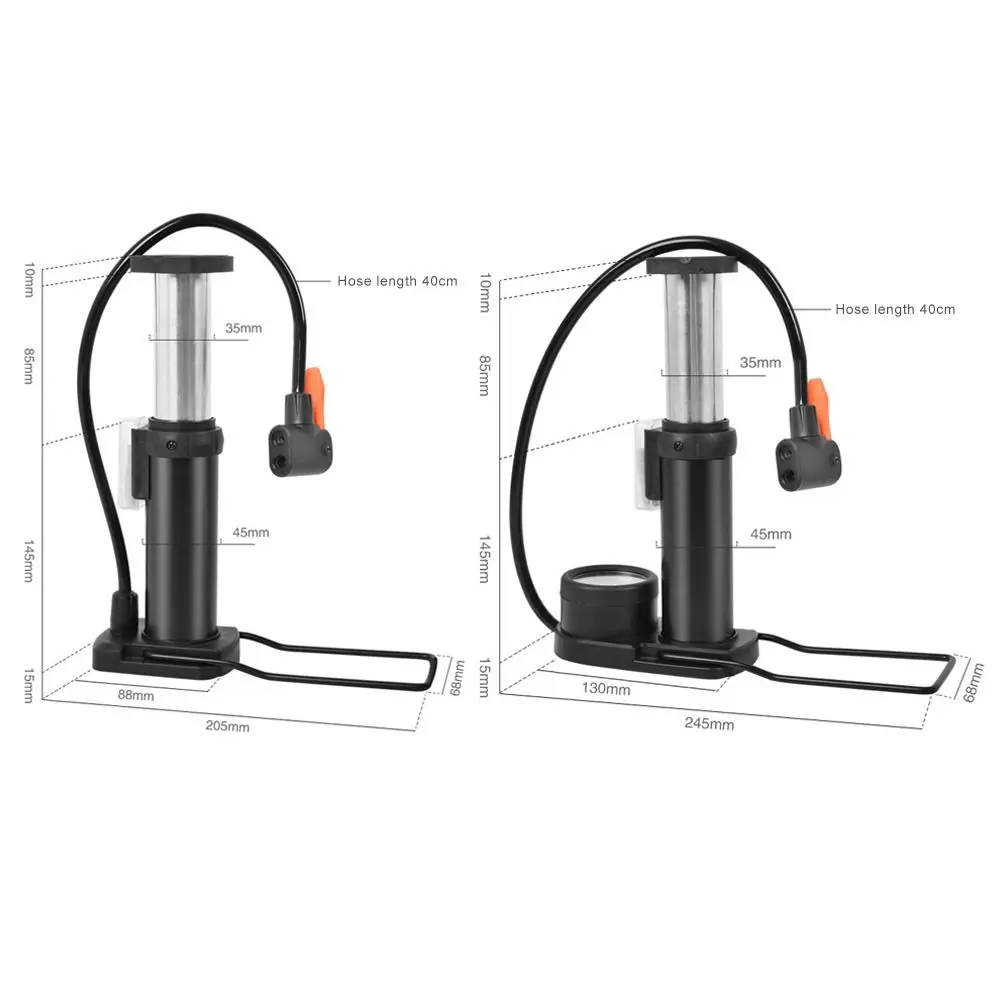 Mini Bike Pump Portable Bicycle Tyre Inflator Foot Pump Schrader Presta Valve