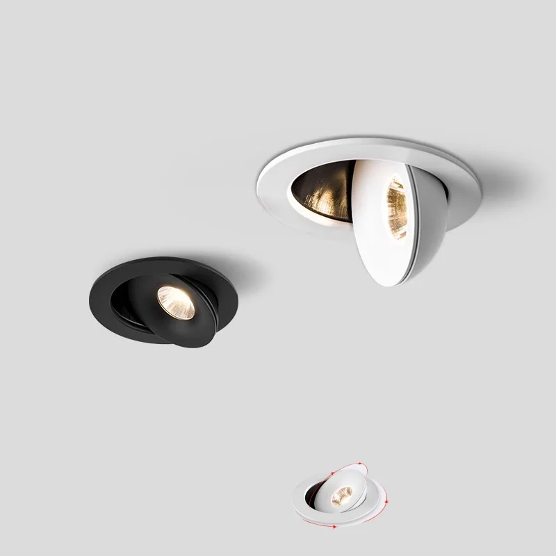 Recessed Anti-glare COB spotlights LED downlight 5W 12W 18W 24W 360&deg; rotation Dimmable Ceiling lamp AC85-265V Interior lighting led downlight recessed ceiling spotlight ceiling lamps