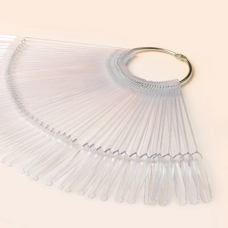 50 Transparent Nail Swatch Sticks with Ring