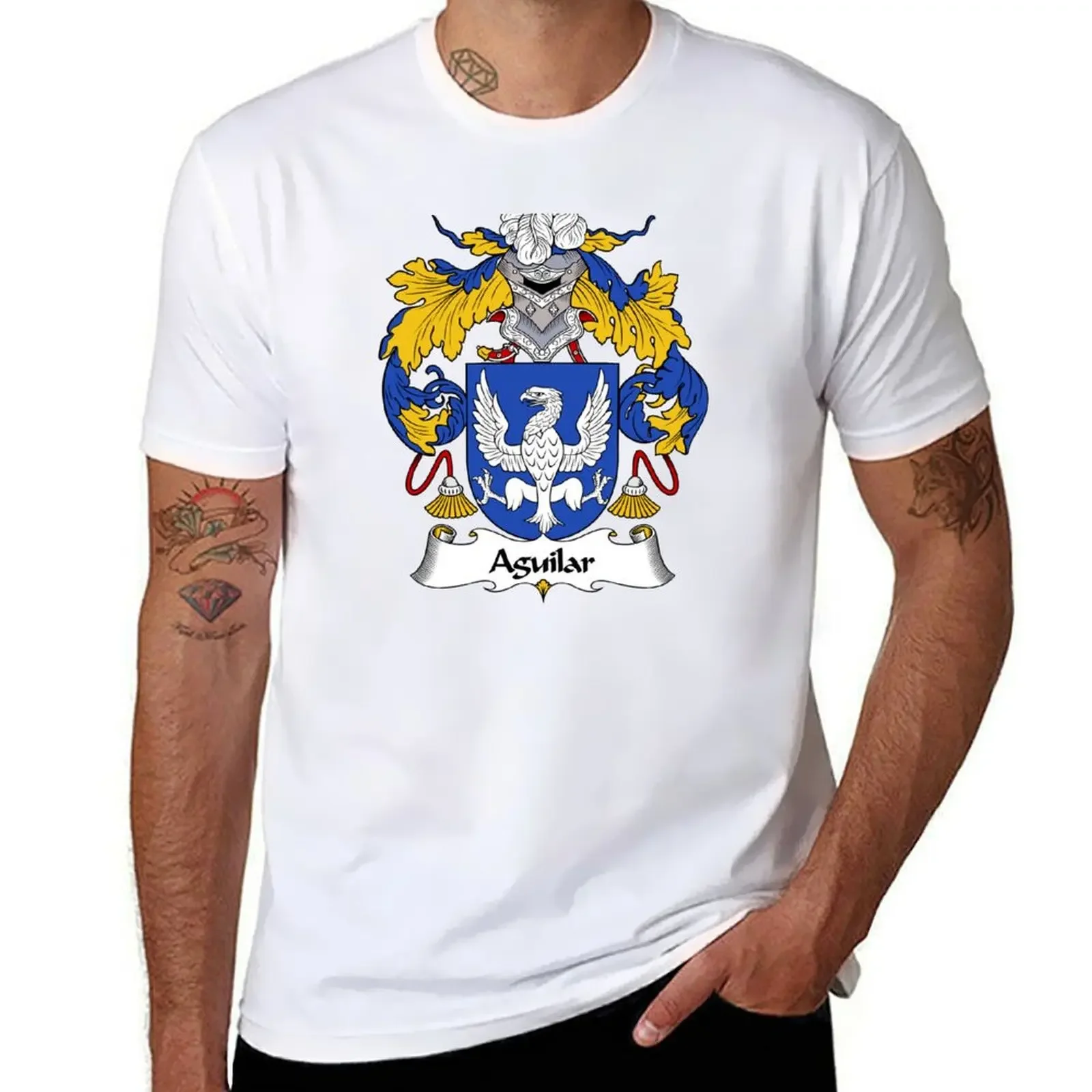 

Aguilar Coat of Arms/Family Crest T-shirt vintage oversized t shirts for men graphic