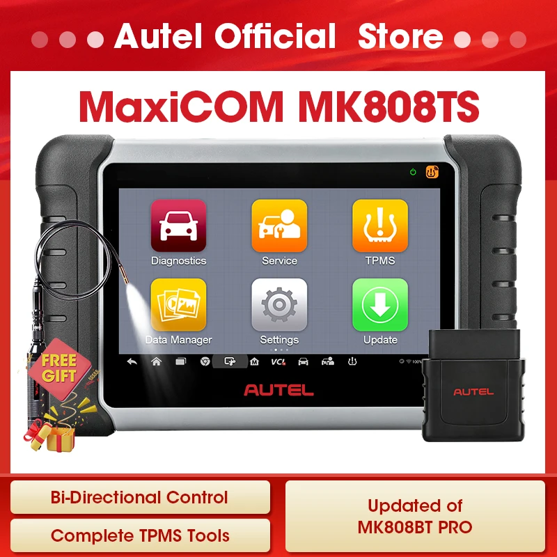 

Autel MaxiCOM MK808TS OBD2 Bluetooth Scanner Automotivo Car Diagnostic Scan Tools TPMS Sensor Programing PK MP808BT MK808BT