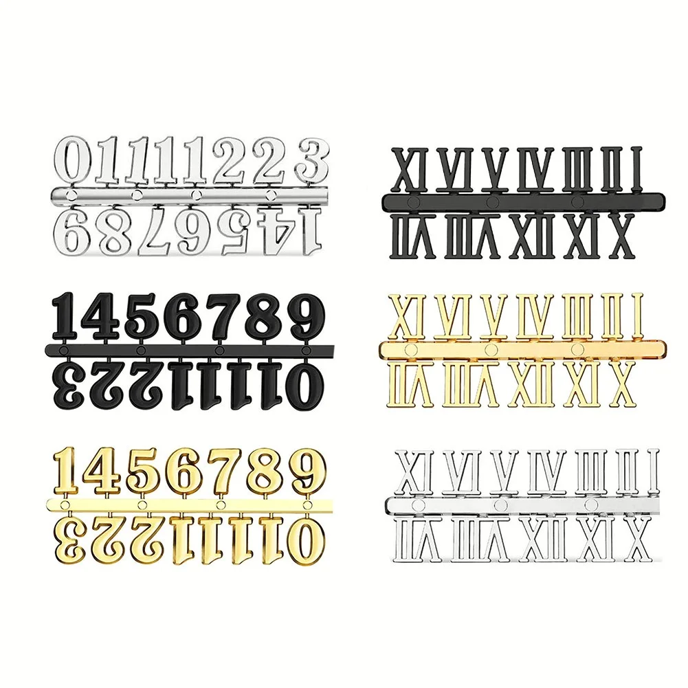 DIY Clock Numbers Roman Numerals Quartz Needle Wall Clocks Replacement Parts Handmade Repair Accessories Wall Clock Decor