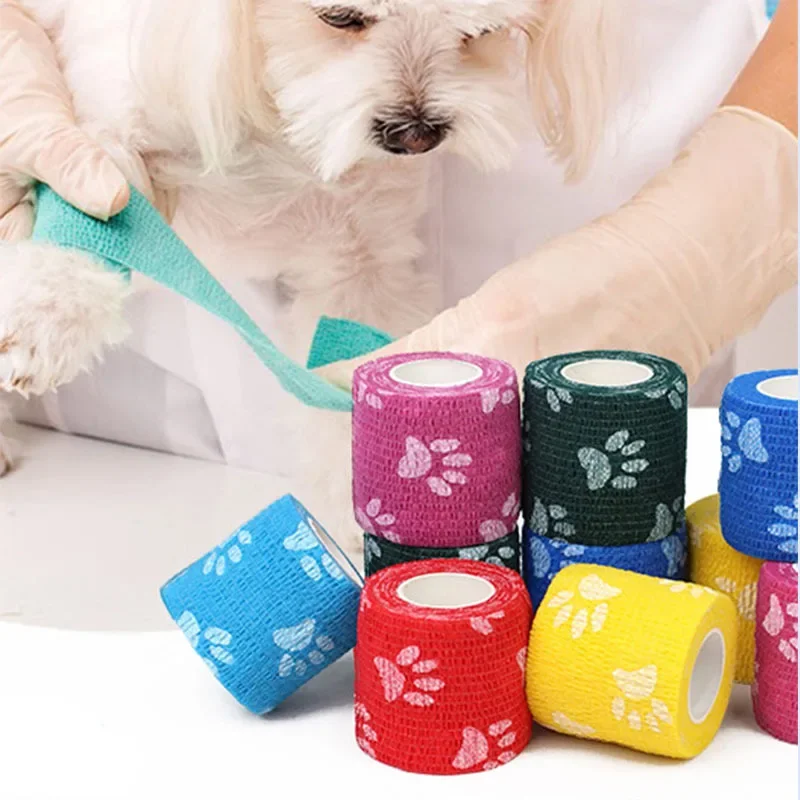 Printed Self Elastic Adhesive Athletic Tape Wraps 4.5cm Sports Bandage for Tattooing Finger Joint Knee Pet Knee Support Pads