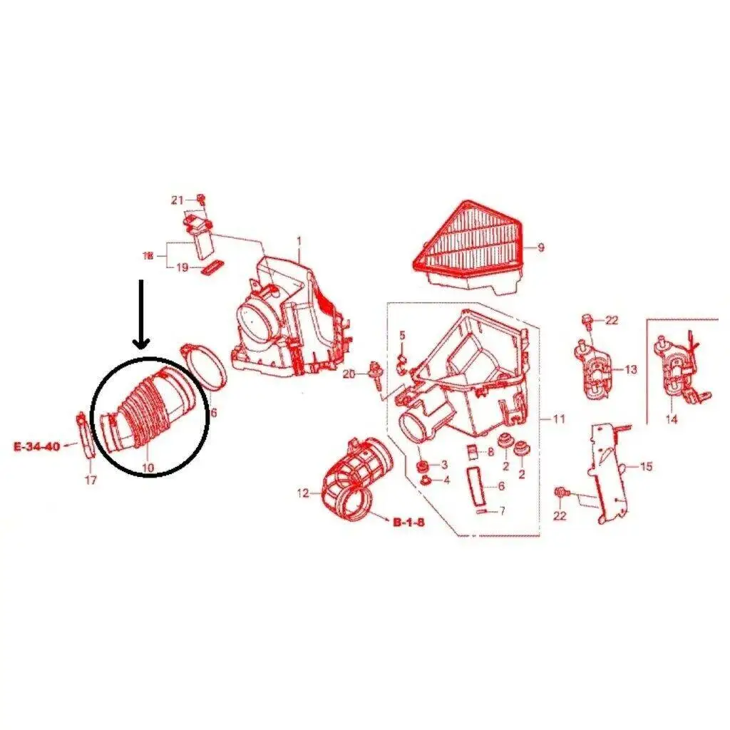 Air Box To Turbo Air Intake Hose Pipe Tube For Honda Cr-V 1.6 Diesel 2013-2018 Intake Manifold Replacement Parts air intake kit
