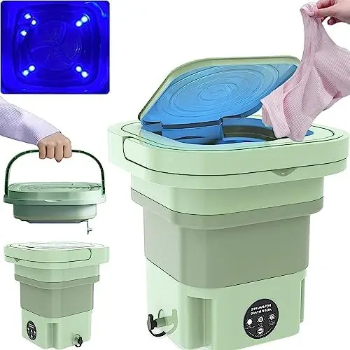 

Washing Machine, 8L High Capacity Mini Washer with 3 Modes Deep Cleaning Half Automatic Washt, Portable Washing Machine with Sof