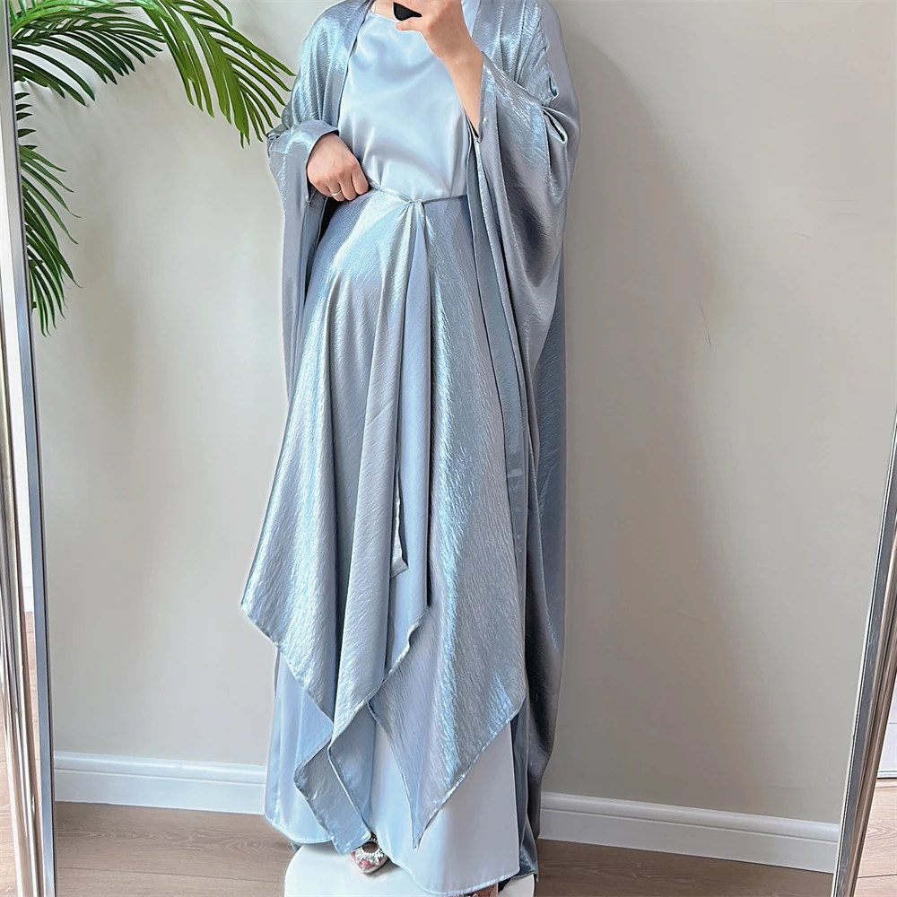 S17a9897451514ed68b07753767b17ac0W Ramadan Open Satin Muslim Kimono Abaya For Women Kaftans Robe Femme Musulmane Cardigan Dress Islam Turkey Prayer Clothes Kebaya Mallzona