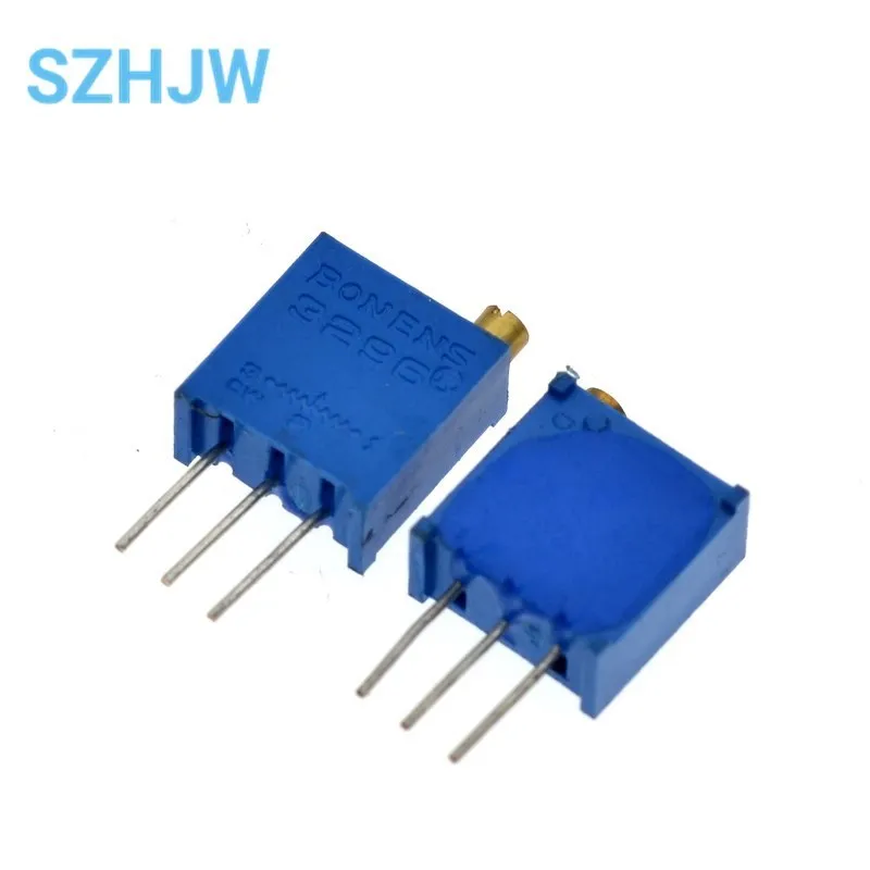 10PCS 3296 potentiometer Kit High Precision 3296W Variable Resistor 100R-1M 200R 500R 1k 2k 5K 10K 20K 50K 100K 200k 500k potentiometer kit multiturn potentiometer linear potentiometer rotary potentiometer trimmer potentiometer adjustable resistor