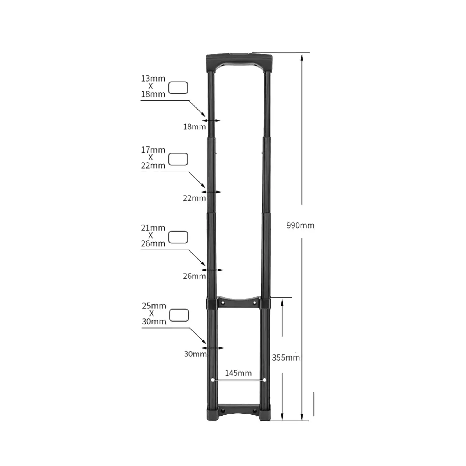 Replacement Travel Luggage Telescopic Handle Traveling Accessories Repair Parts Sturdy Wear Resistant Daily Usage Folding Handle