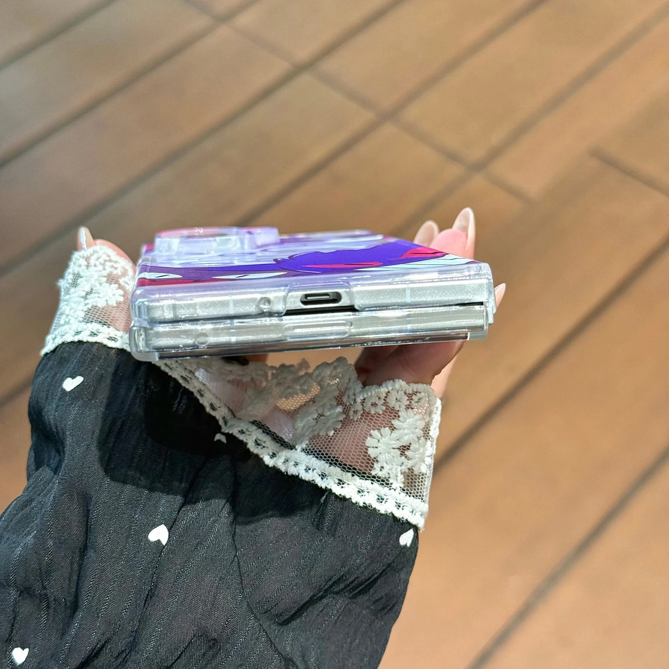 Gengar Cartoon Shockproof Phone Case with Rope Strap Pendant