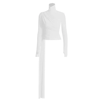 Kelly Solid Spliced Turtleneck Shirt 6