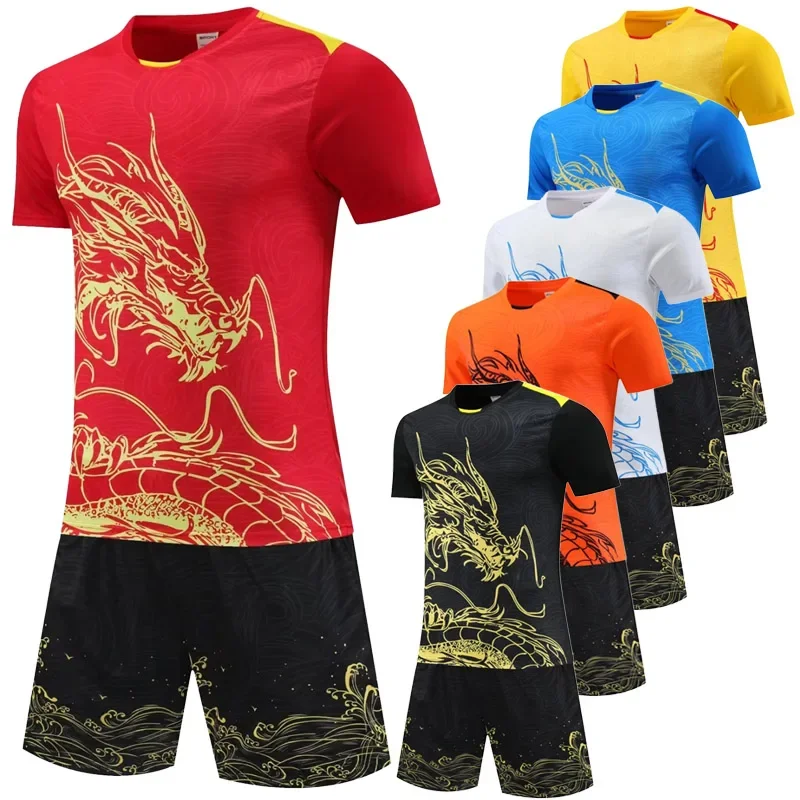 Chinese Dragon Tennis Jerseys Badminton Shirt Shorts Set Men Table Tennis Sets Ping Pong Clothes Badminton Jogging Sports Suits