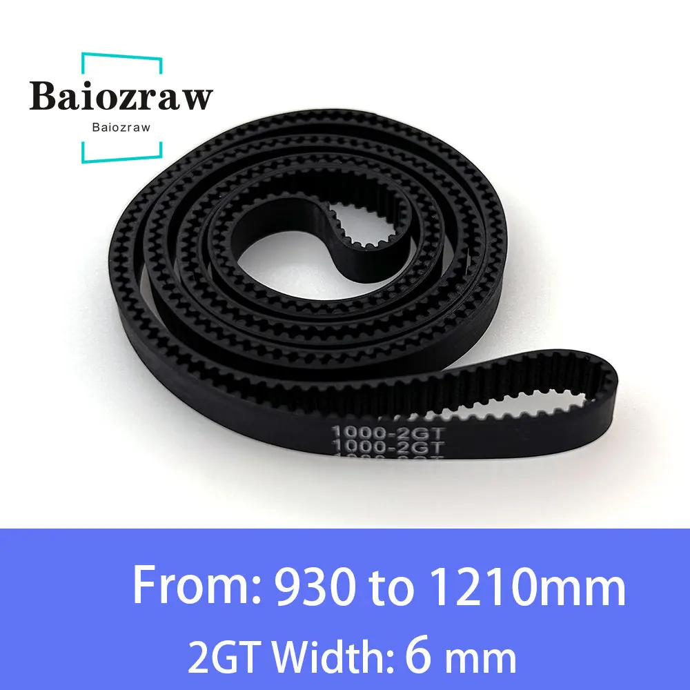 

3D Printer Parts GT2 6mm Closed Loop Rubber Timing Belt 930 950 960 976 1000 1040 1100 1110 1136 1140 1164 1180 1210mm 2GT 1pcs