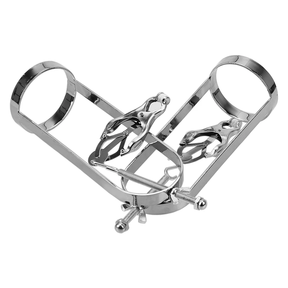 Electric shock nipple clamp rings heavy metal breast squeeze puller E-Stim boobs enlarger massage clips SM female sex tool