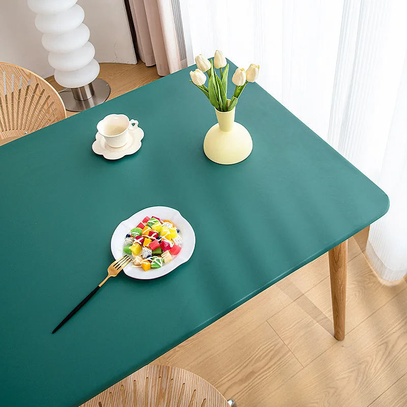Waterproof Oilproof Tablecloth PU Leather Table Cover Student Desk Mat