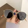 Gafas de sol redondas para hombre y mujer, lentes de sol con montura de Metal para pesca, a la moda