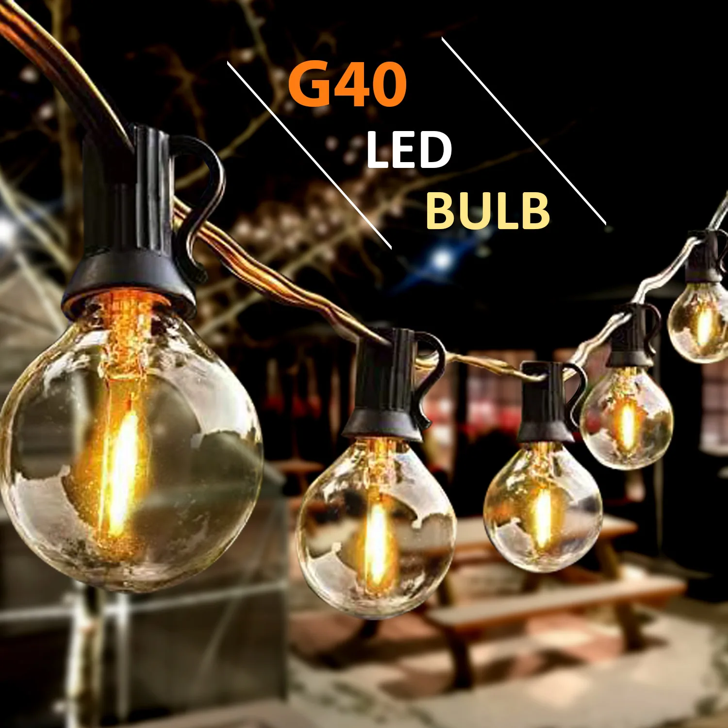 

G40 LED Ramadan Wedding Decoration Lights Bulb String Room Halloween Outdoor 220v Fairy Lights Outdoor Waterproof Wedding Tree