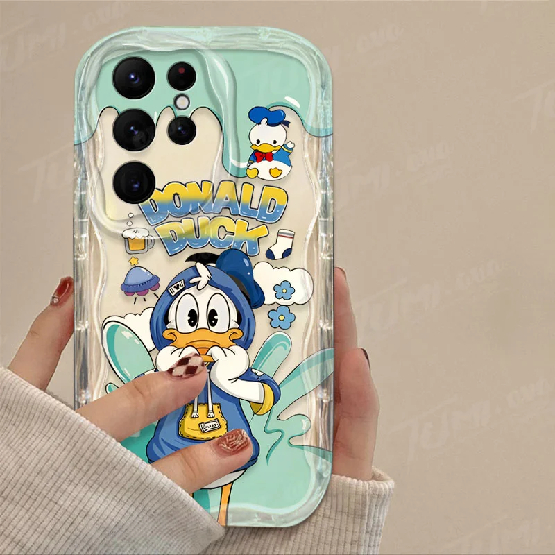 thumbnail image 1 of Disney-funda de silicona transparente para móvil, carcasa con diseño 3D de pato Donald y Daisy para Samsung Galaxy S24 Ultra S23 S22 Plus S21 S20 FE A25 A55 A35 5g, 1 of 5