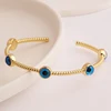 1PC Blue Lucky Evil Eye Bracelet Bangle For Women Vintage Round Turkish Eye Open Adjustable Bracelet Female Jewelry Gift 2