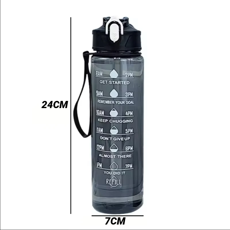 Enhance your hydration experience with the Time-Tracking Leak Proof Water Bottle - Designed for Easy Carry and Outdoor Adventures