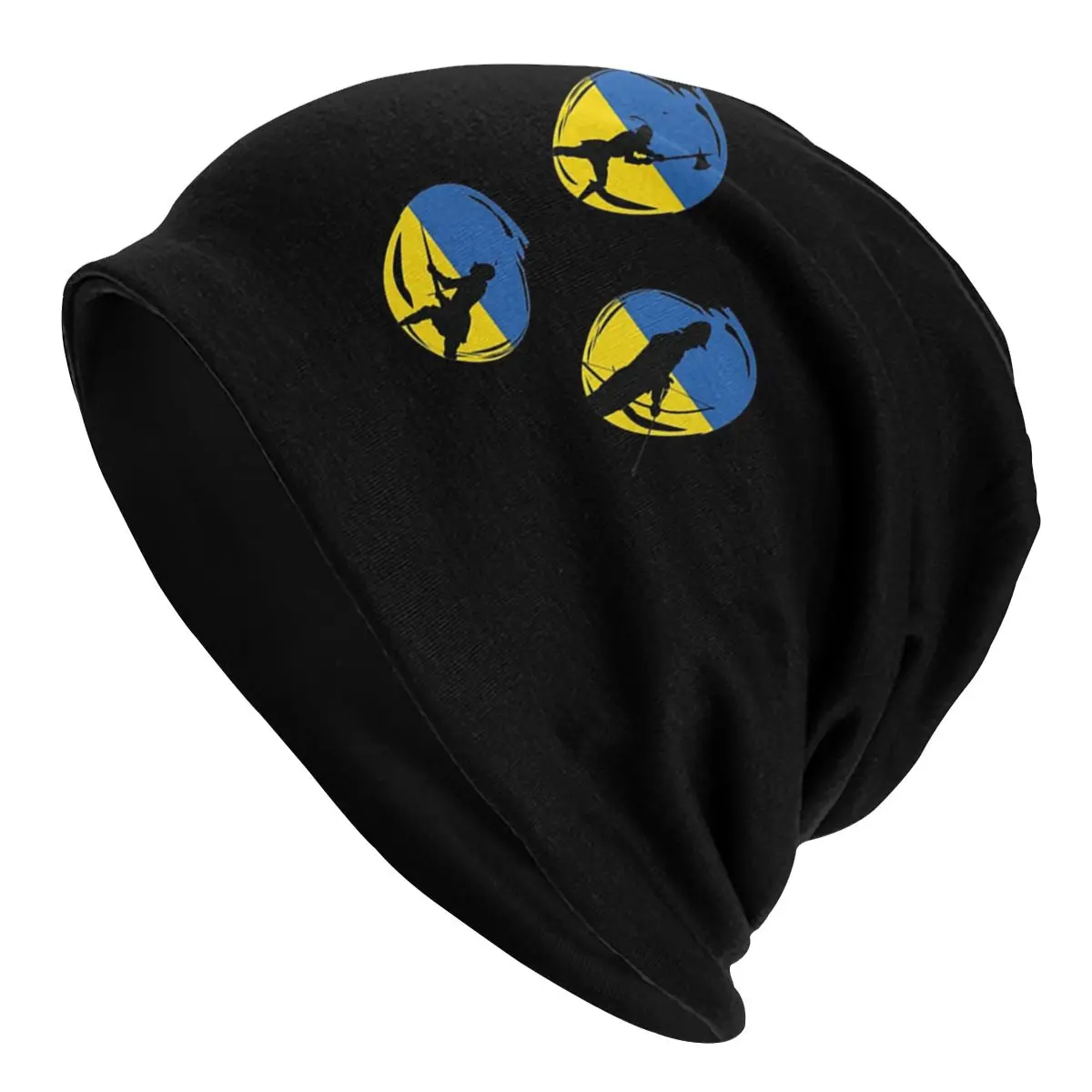 Cool Winter Warm Men Women Knitted Hat Adult Unisex Ukraine Knight Set Skullies Beanies Caps Ukrainian Flag Bonnet Hats