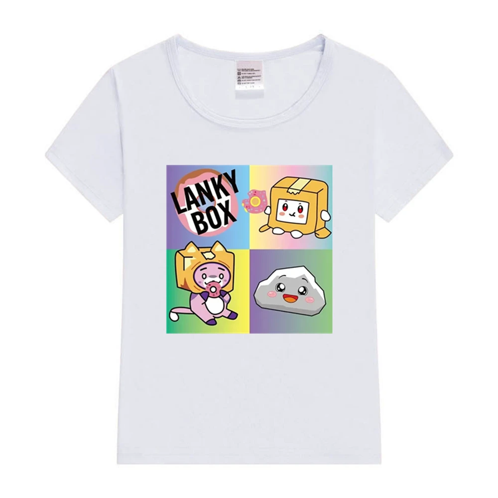 Boys T-shirt Cartoon Lanky Box Cute Print Short Sleeve Girls Clothes Summer Casual Fashion Funny Cotton Children Tops Kawaii Tee 5