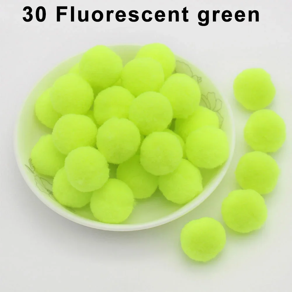Assorted Fluffy Pom Pom Fur Balls for Crafting and Decor - Various Sizes and Colors