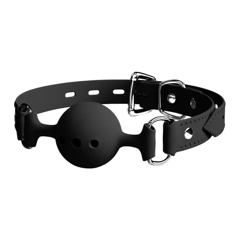 All Silicone Mouth Gag Breathable Ball Gag Adjustable Belt Erotic Sex Toys For Woman Couples Mouth Sex Toys For Adult SM Games