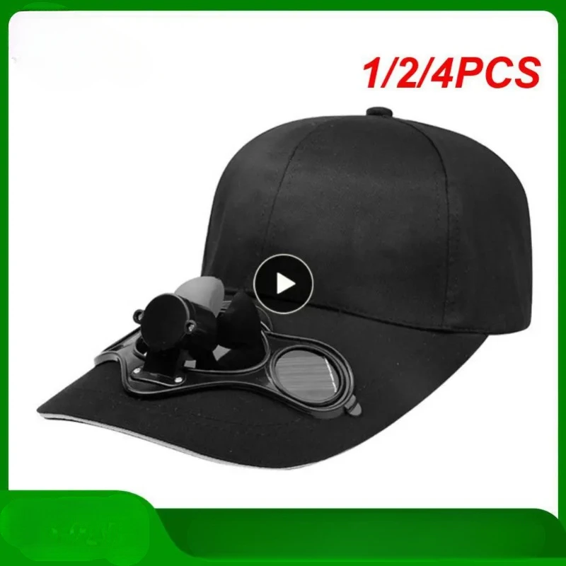 1/2/4PCS Five Colors Summer Sport With Fan Free Charging Sun Protection Solar Cotton Hat Sun Visor Baseball Casual