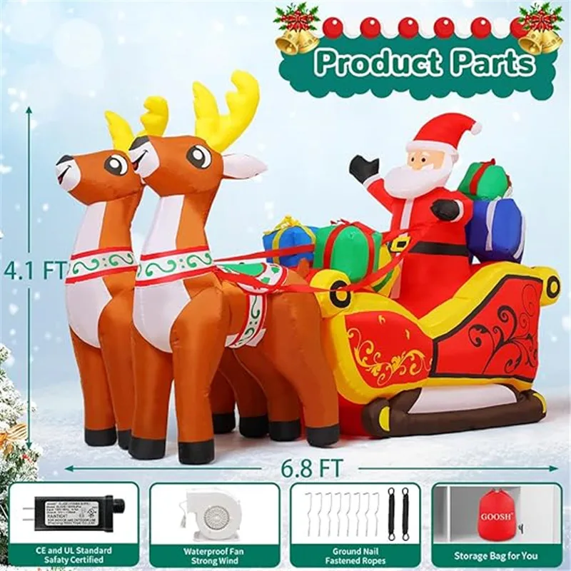 Inflatable Santa Reindeer Sled 6
