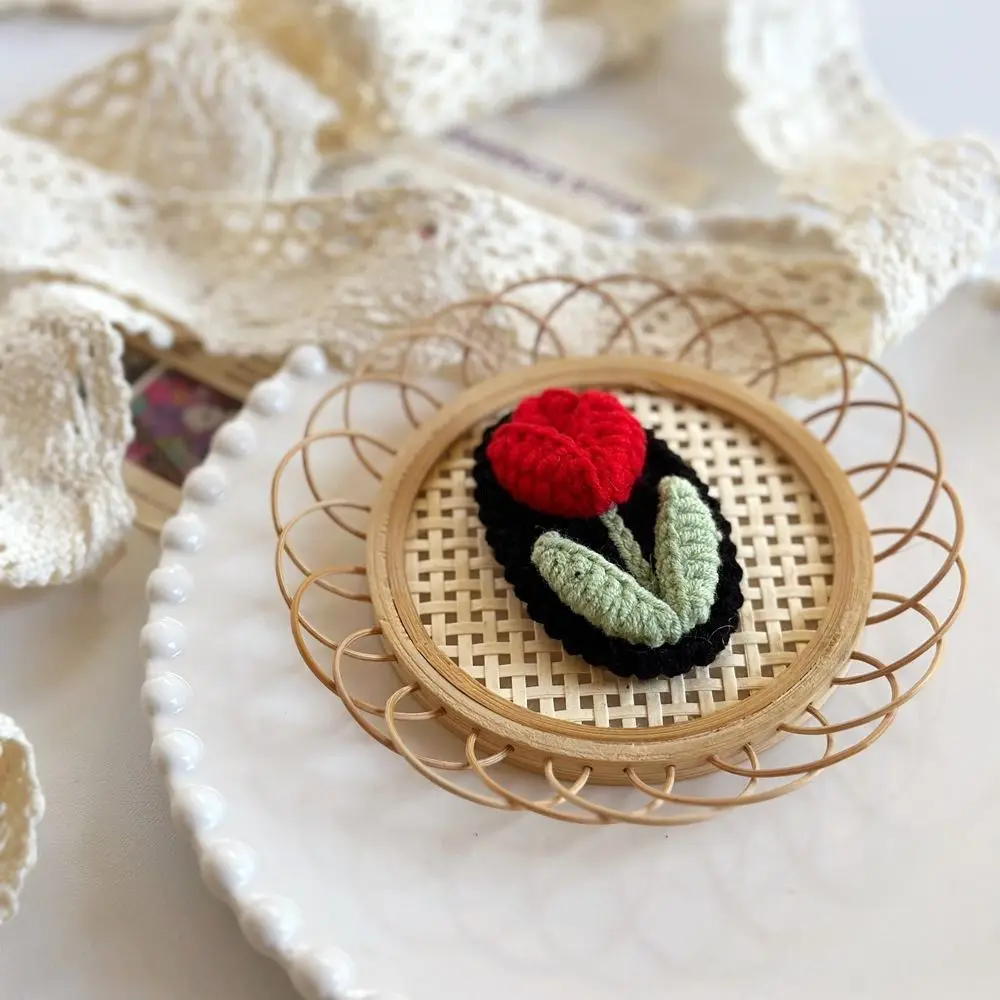 Description Picture 6 of itemHandmade Knitted Flower Barrettes Cute Wool BB Clip Embroidery Hairpin Hair Accessories Headdress Crochet Barrettes Girls