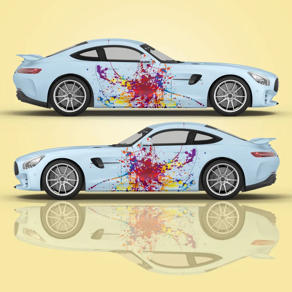 

Color Splash Side Vehicle Livery Decals Vinyl Wrap Universal Size Car Stickers Large Vehicle Graphics Camo Cast
