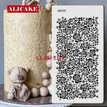 Cake Stencil Template Leaves Rose Red Flower Cake Decorating Tool Wedding Lace Fondant Plastic Drawing Biscuit Cookies Stencils