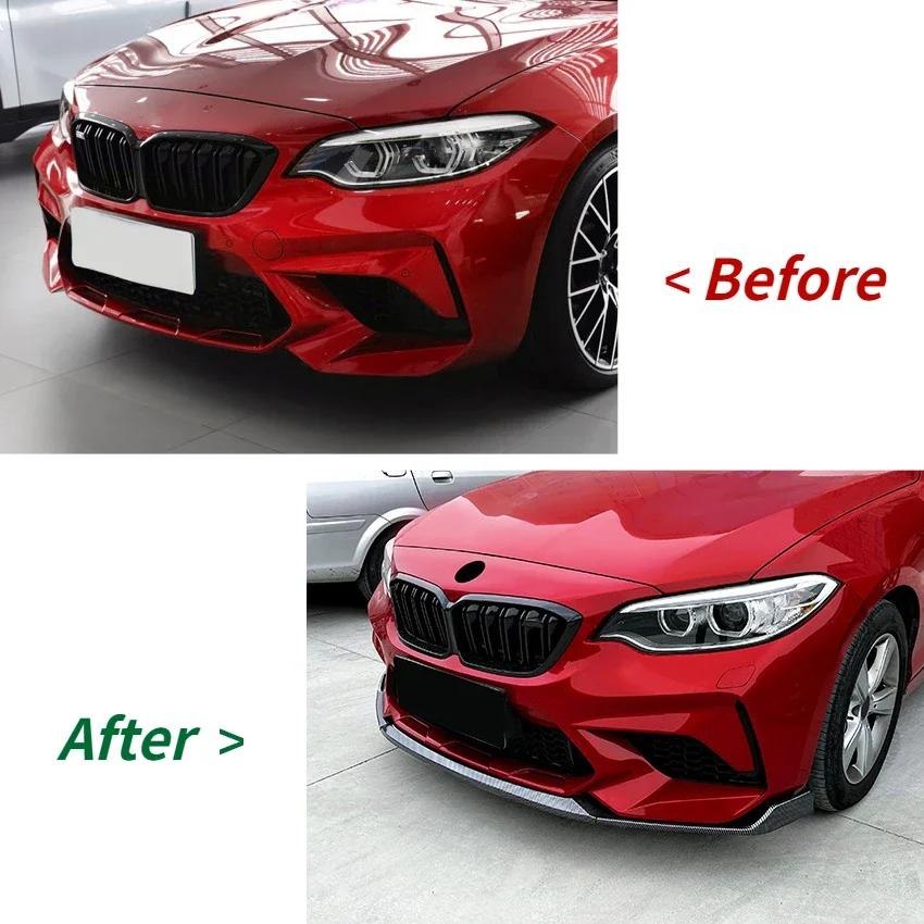 Front Bumper Lip Body Kit Spoiler Splitter Canard for BMW F87 M2 CS Coupe-car bumper spoiler,bumper lip,bumper lip decoration,front bumper decoration,front bumper cover