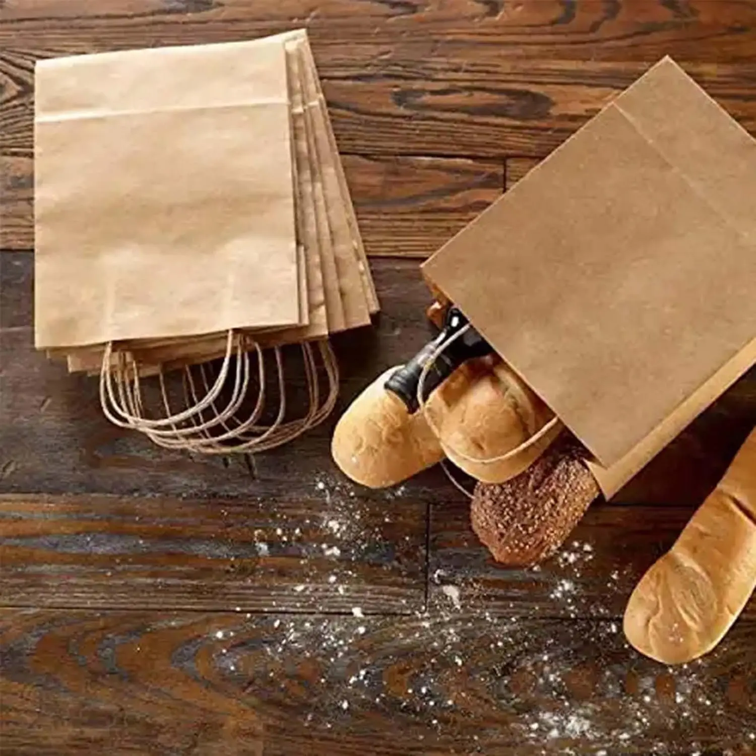 Versatile Brown Kraft Paper Gift Bag with Handle