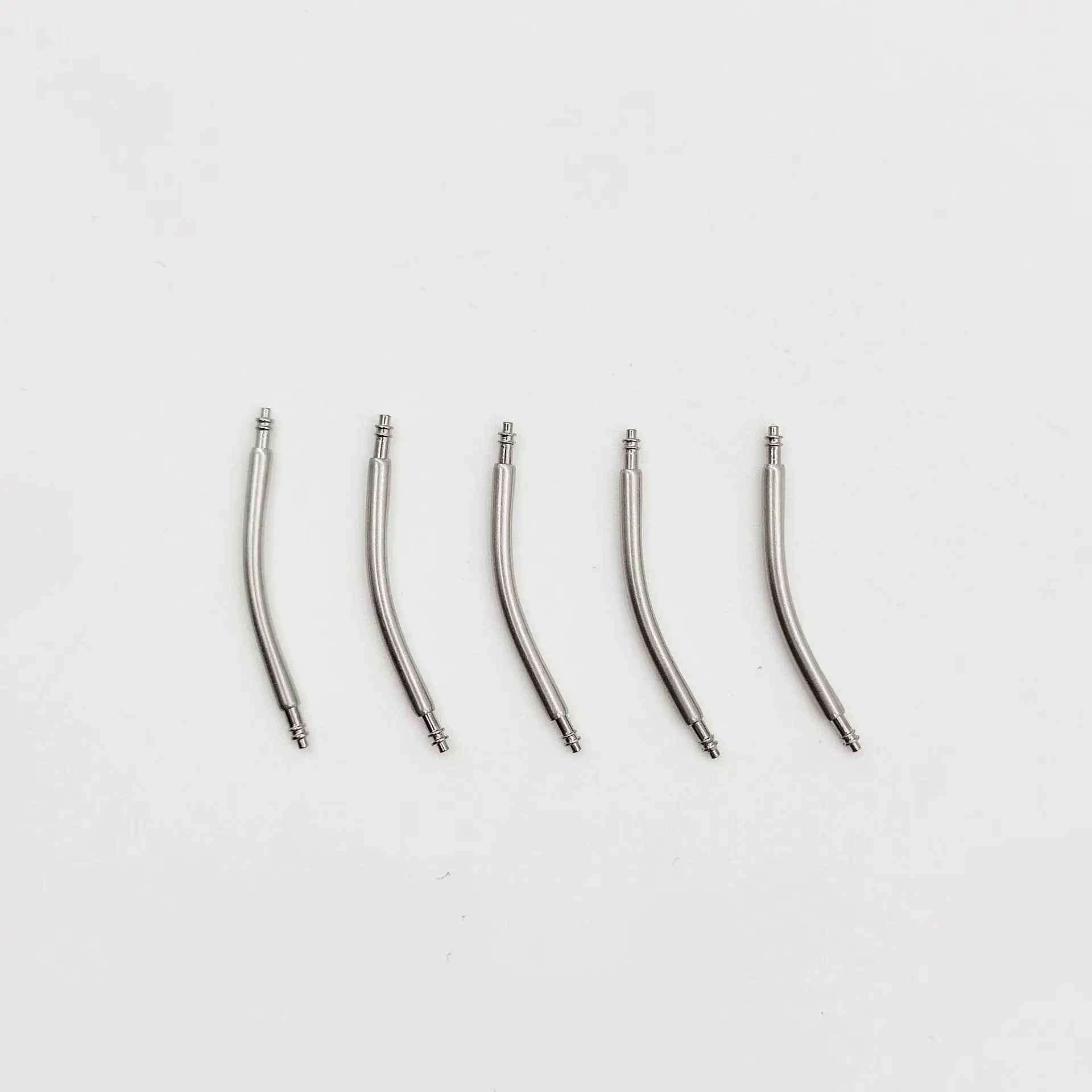 Stainless Steel Curved Spring Bar Watch Strap Link Pins - 10PCS, Dia 1.5mm/1.8mm, 16mm-24mm Width Watch Band Bracelet