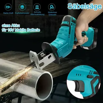 (Ship from USA) 18V Cordless Reciprocating Saw Handsaw Kit Saber Multifunction Saw for Metal Wood Pipe Cutting with 4 Blades Kit 1