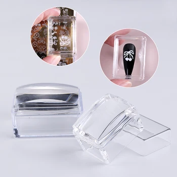 Kit per timbri per nail art in silicone trasparente francese per piastra per manicure timbro polacco stencil modello sigillo timbro raschietto strumenti