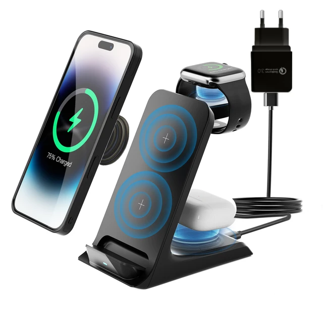 Cargador Inalámbrico - Compatible iPhone - 15w Carga Rápida