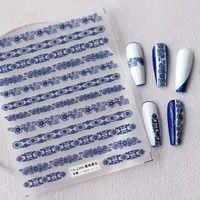 Blue and White Porcelain China Style Nail Stickers Special Simple Blue Nail Art Decorative Pattern Accessories Nail Supplies 1