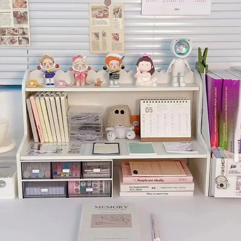 Enhanced Two-Layer Desktop Organizer Shelf for Home and Office Storage