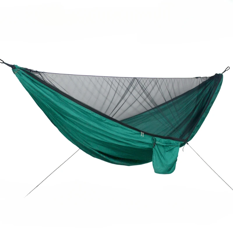 Automatic quick pull rope model with mosquito net, double hammock, outdoor swing, mosquito control, super easy to carry camping