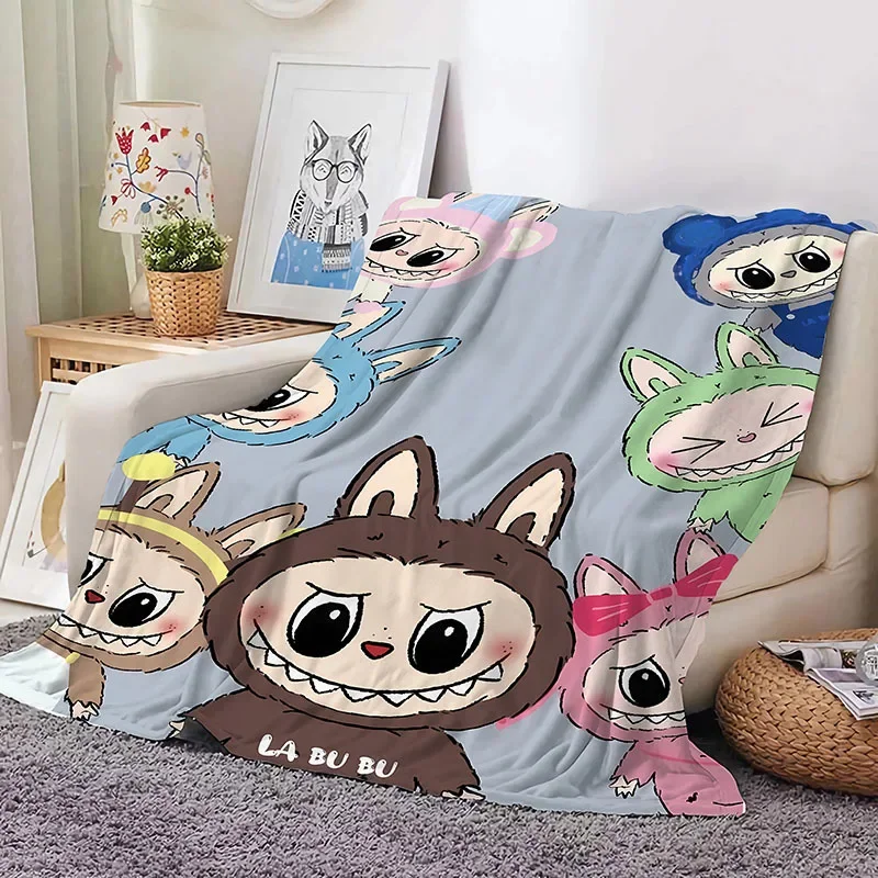 Labubu Cartoon Anime Flannel Blanket – Soft & Cozy Throw for Home, Sofa, Nap & Student Use, Perfect Gift 6