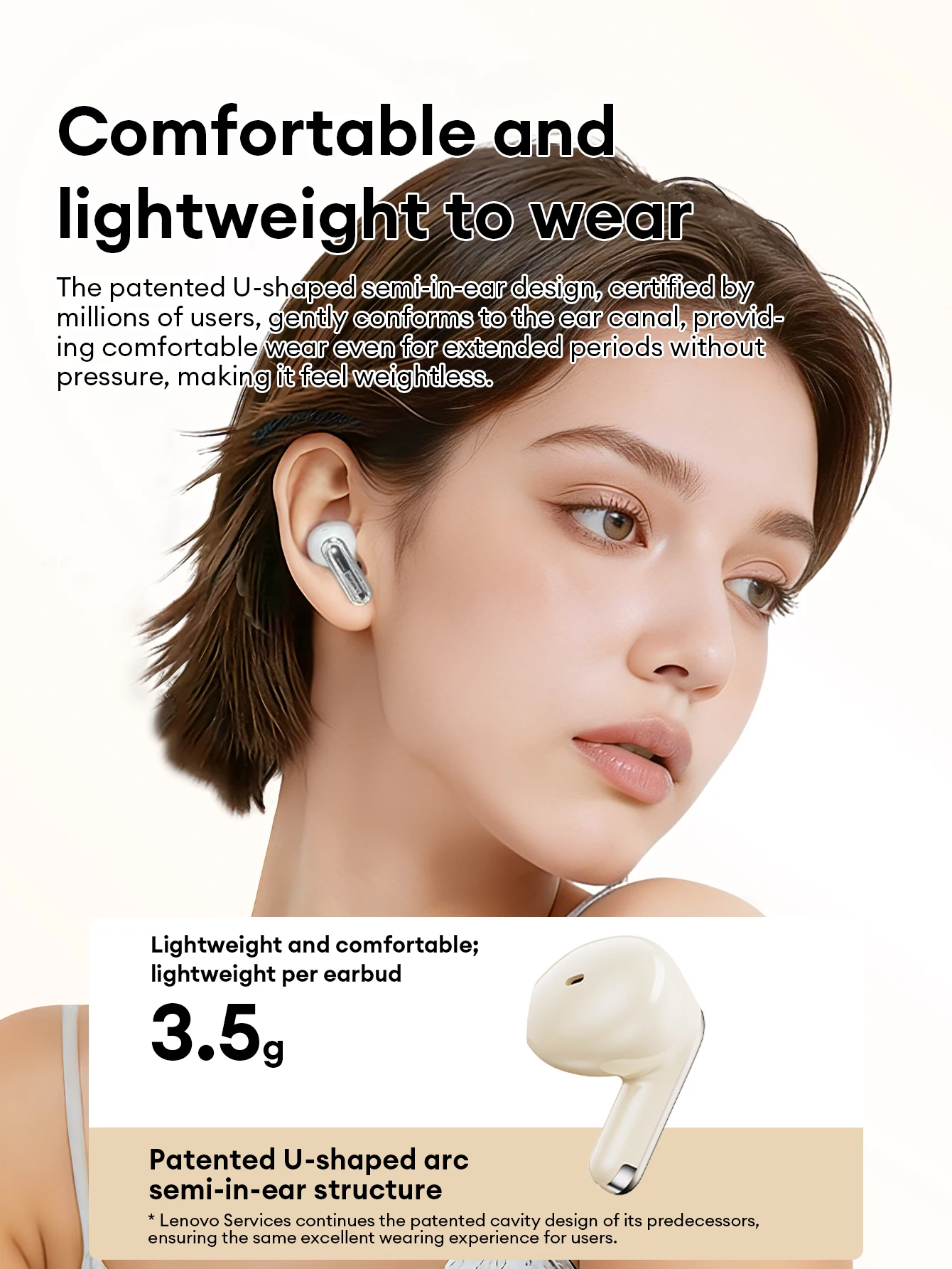 Lenovo LE230 semi-in-ear design