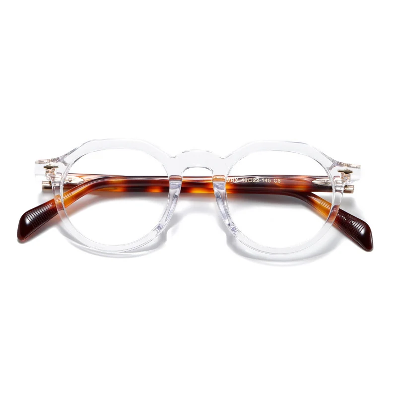 

JMMRVRX High Quality Vintage Acetate Glasses Frame Leisure Style Men Woman Myopia Optical Prescription Luxury Brand Eyewear