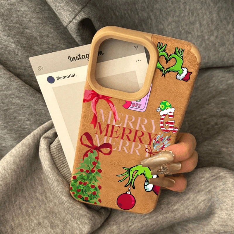 Festive Christmas Tree Faux Leather Phone Case - Premium Holiday Edition