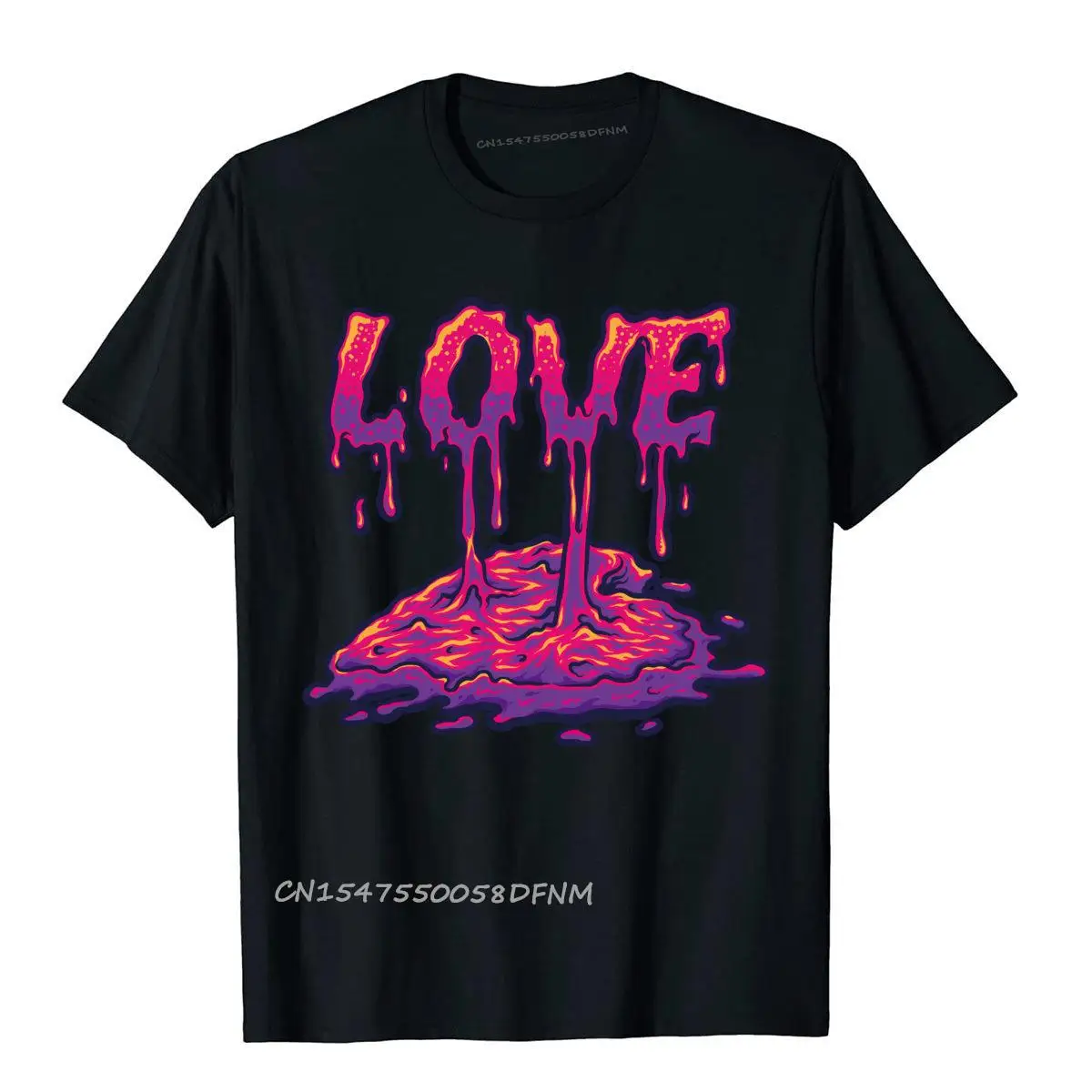 love melting heart valentine Mens Funny Normal Tops & Tees  Cotton Top T-shirts Street  ntineblack