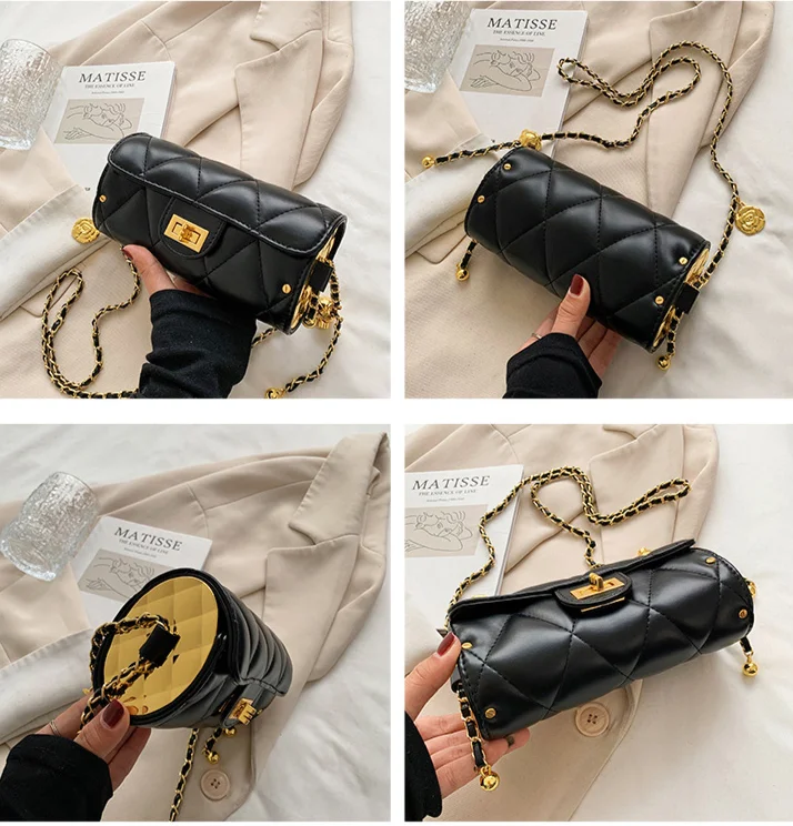 Babylon Duftende Wind Lingge Chain Small Golden Ball Cylinder Simple Camellia Single Shoulder Crossbody Taske_voghion.com