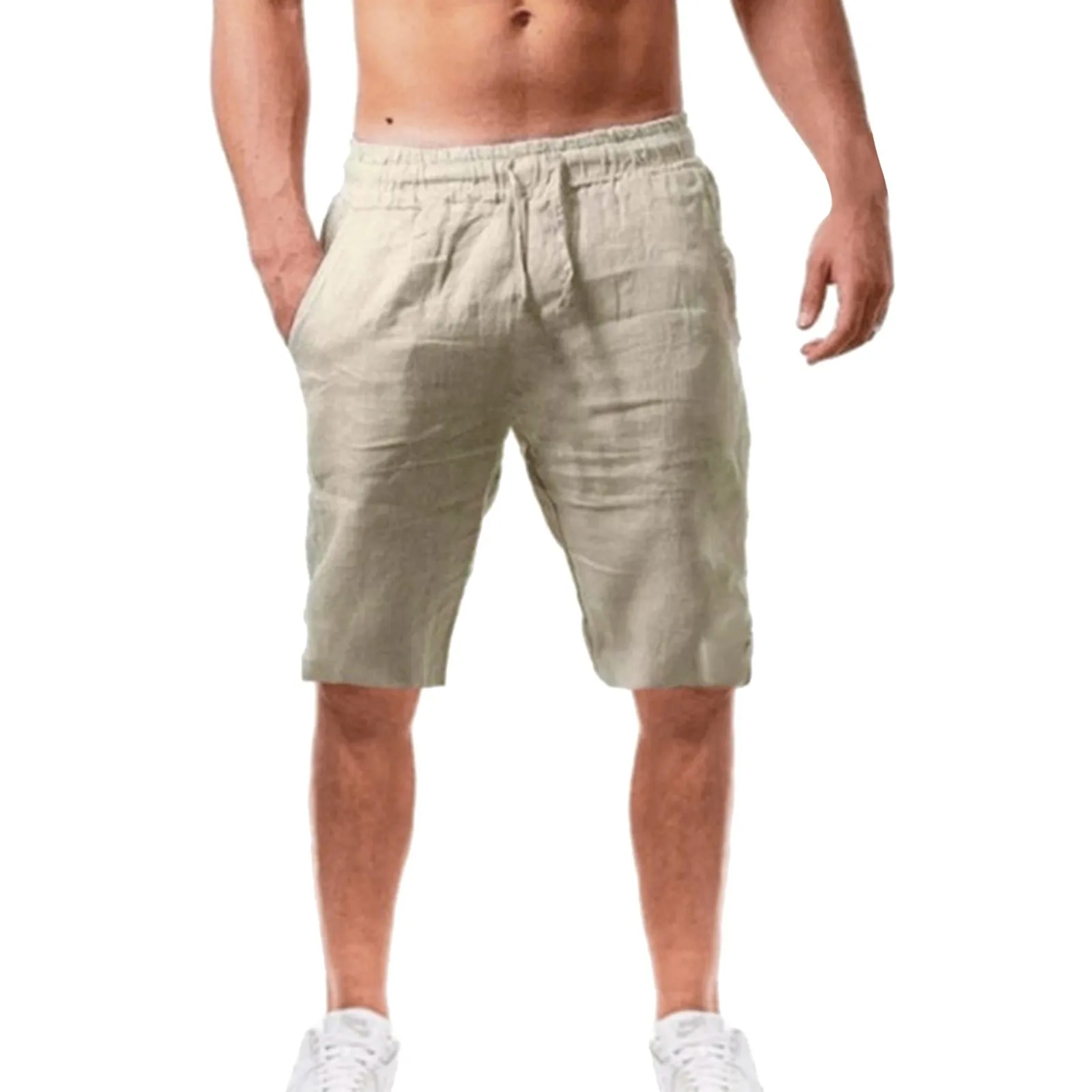 Pantalones Cortos De Verano Para Hombre Ropa De Calle De Lino Y Algodón  Deportes